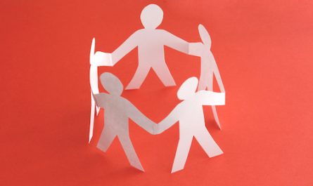 Papiermenschenkette im Kreis